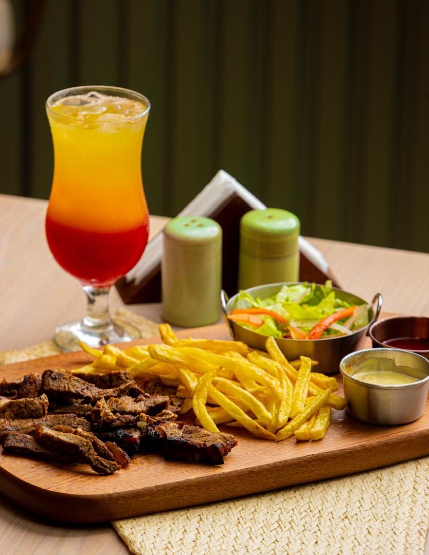 Braai platter and cocktail at The PlayPad