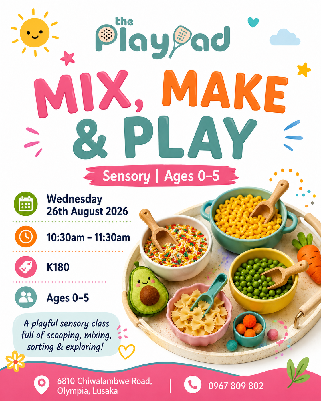 This week's kids' play activity schedule poster
